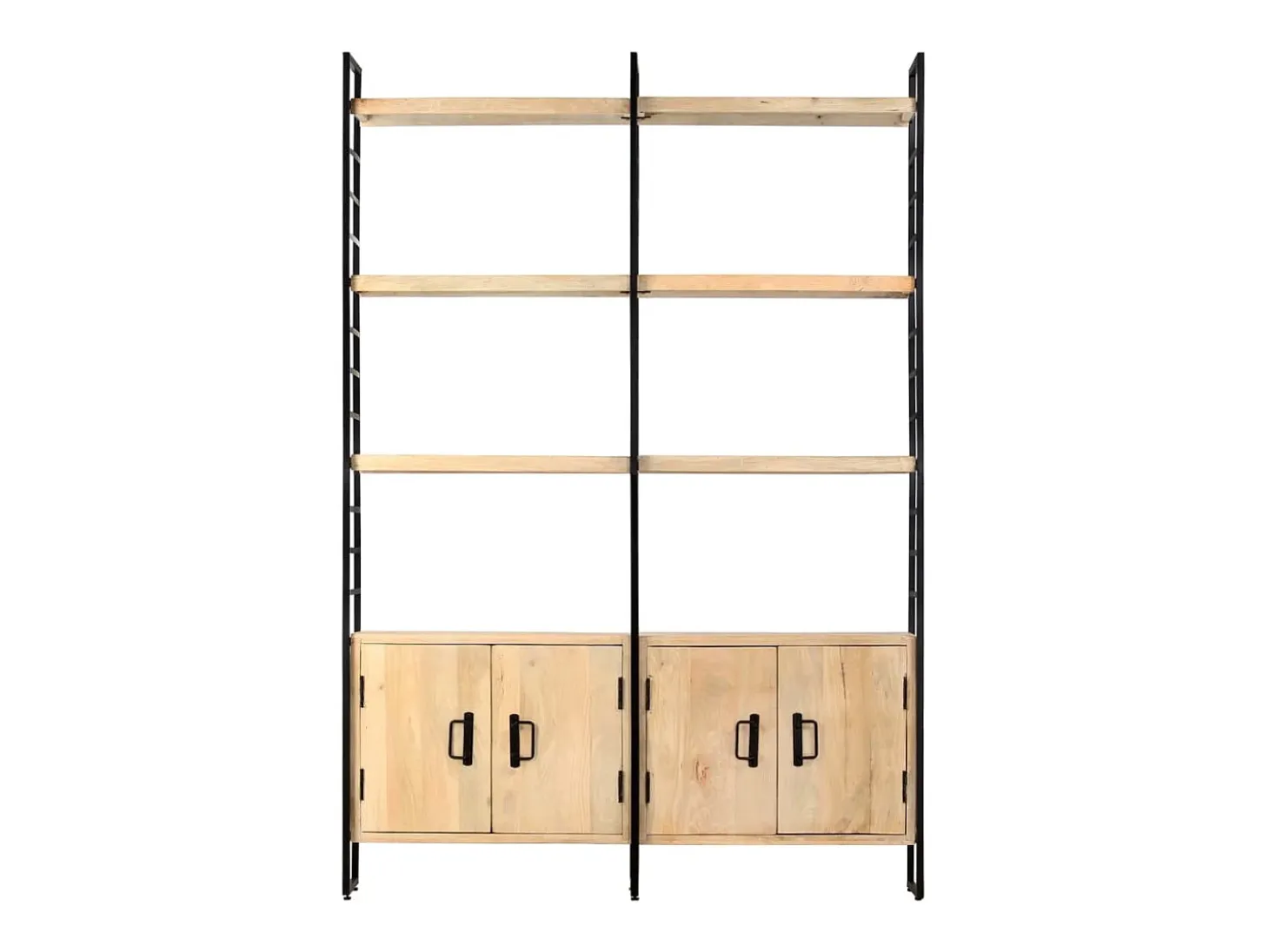 Estantería de 4 niveles madera maciza de mango 124x30x180 cm