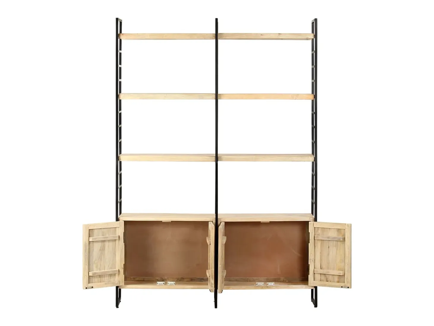 Estantería de 4 niveles madera maciza de mango 124x30x180 cm