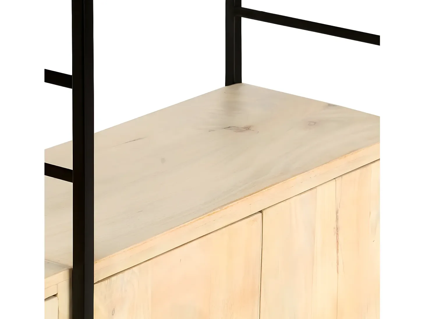 Estantería de 4 niveles madera maciza de mango 124x30x180 cm