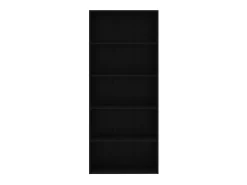 Estantería de 5 niveles madera contrachapada negra 80x30x189 cm