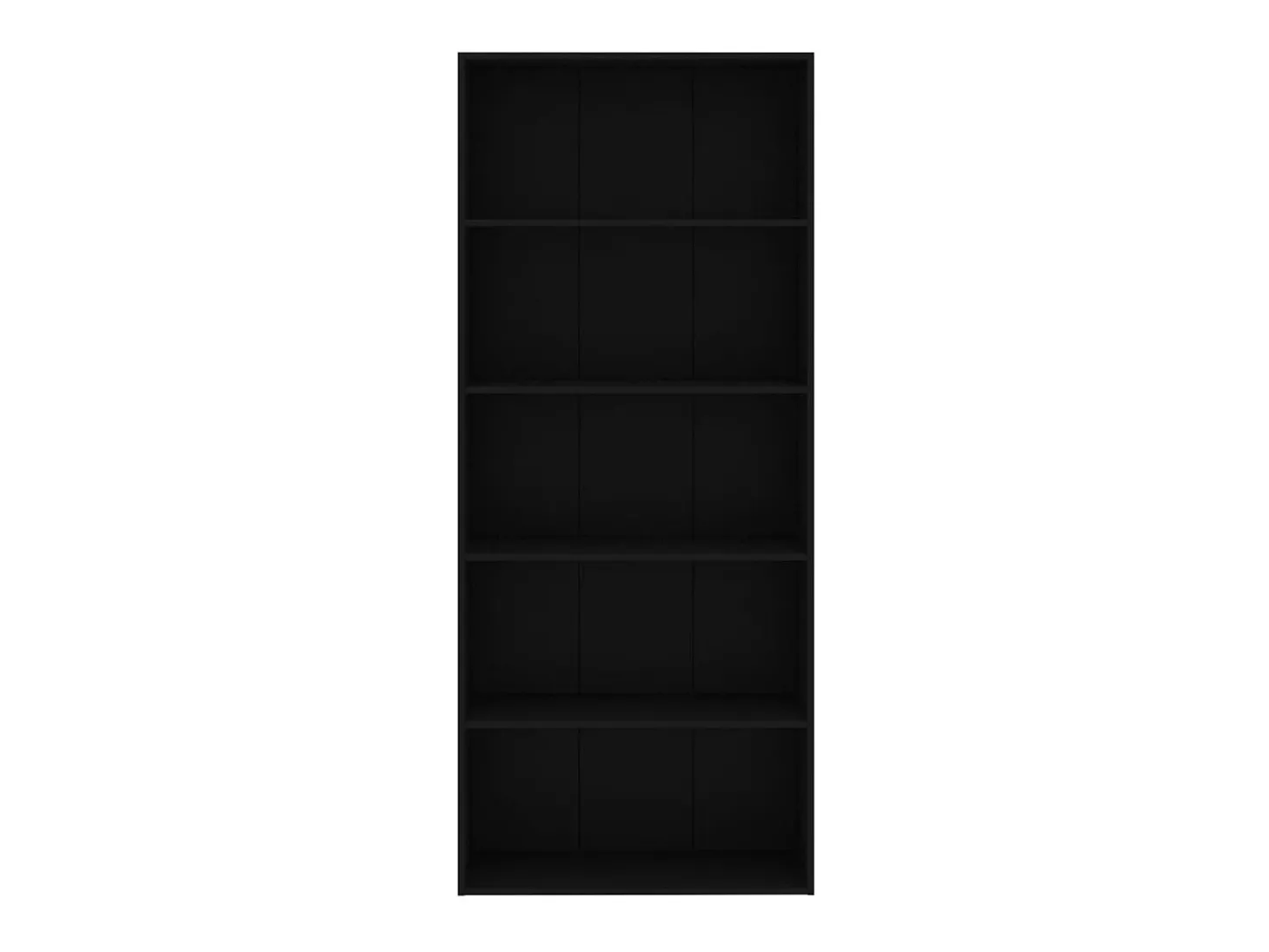 Estantería de 5 niveles madera contrachapada negra 80x30x189 cm
