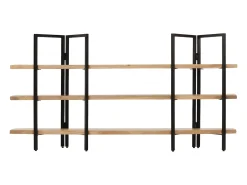 Estantería de 3 niveles madera maciza de mango 160x31x80 cm
