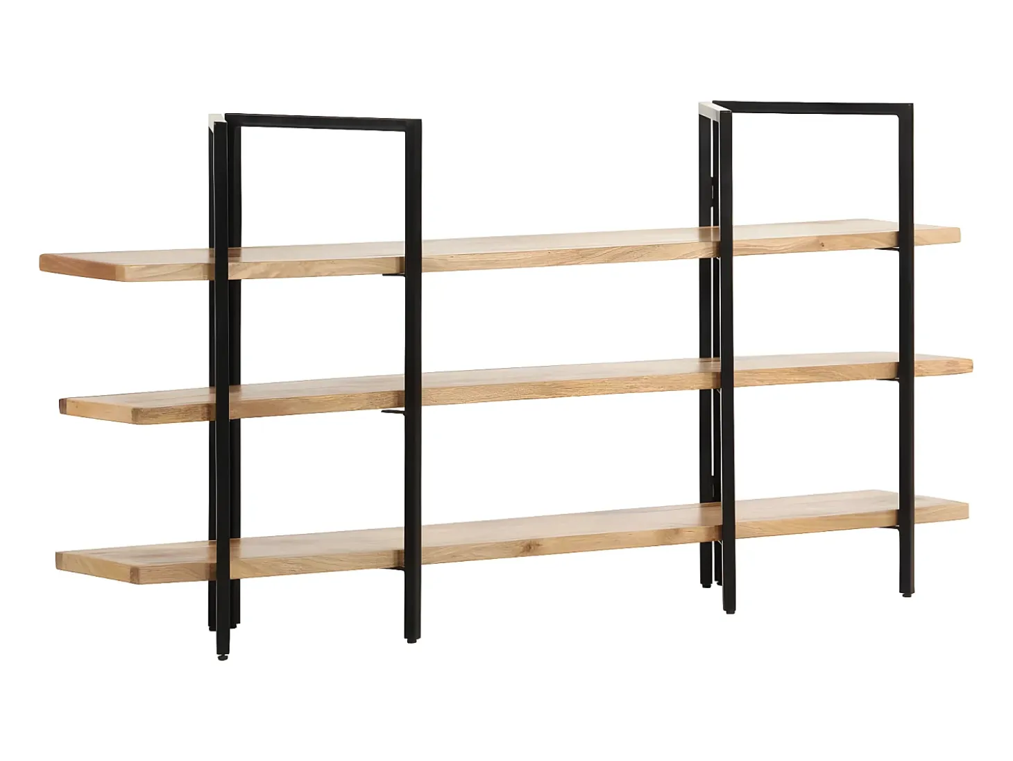 Estantería de 3 niveles madera maciza de mango 160x31x80 cm