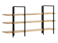 Estantería de 3 niveles madera maciza de mango 160x31x80 cm