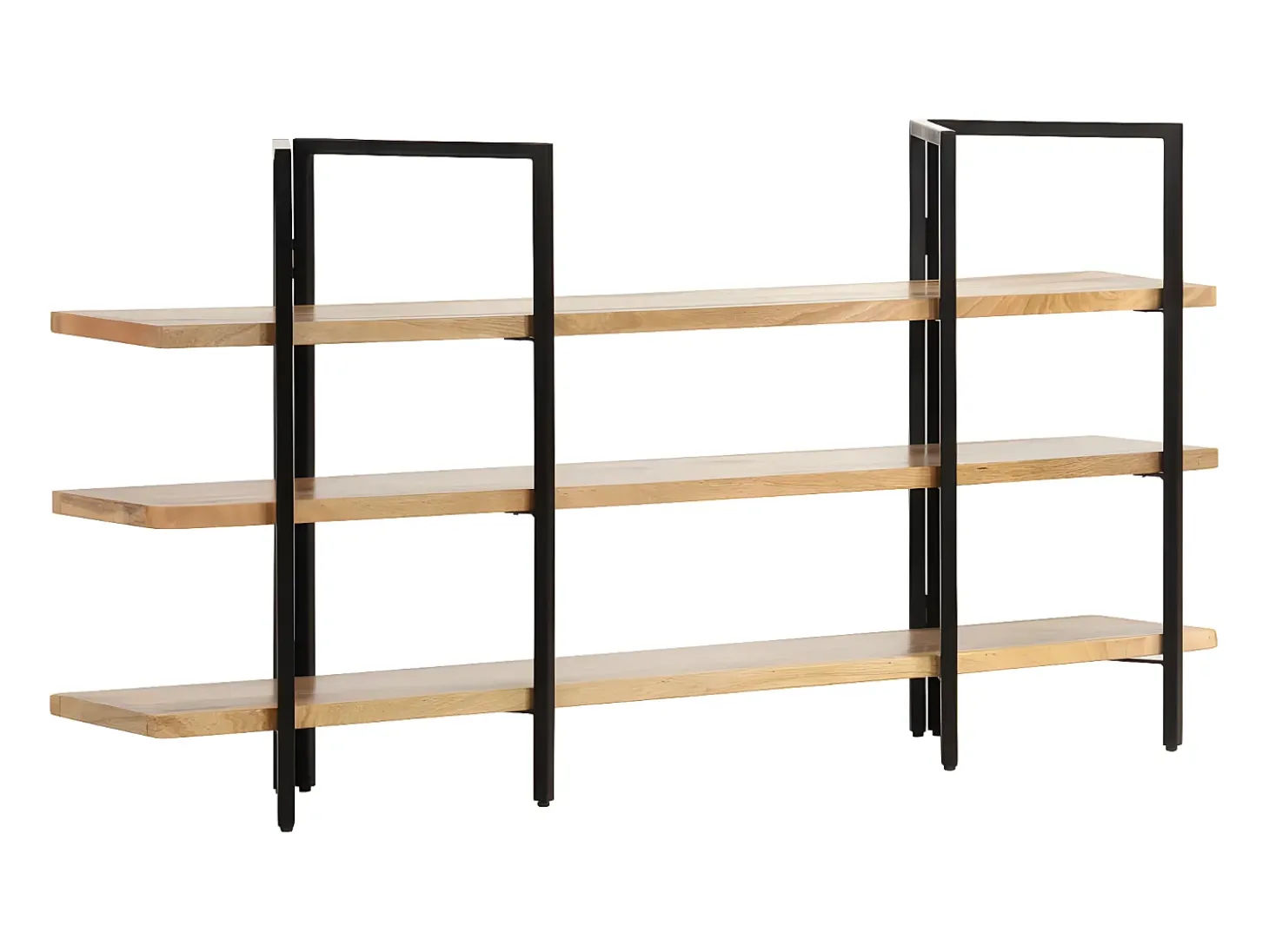 Estantería de 3 niveles madera maciza de mango 160x31x80 cm