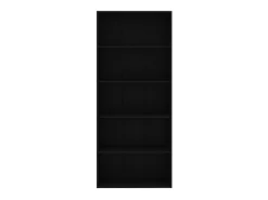Estantería de 5 niveles madera contrachapada negra 80x30x189 cm