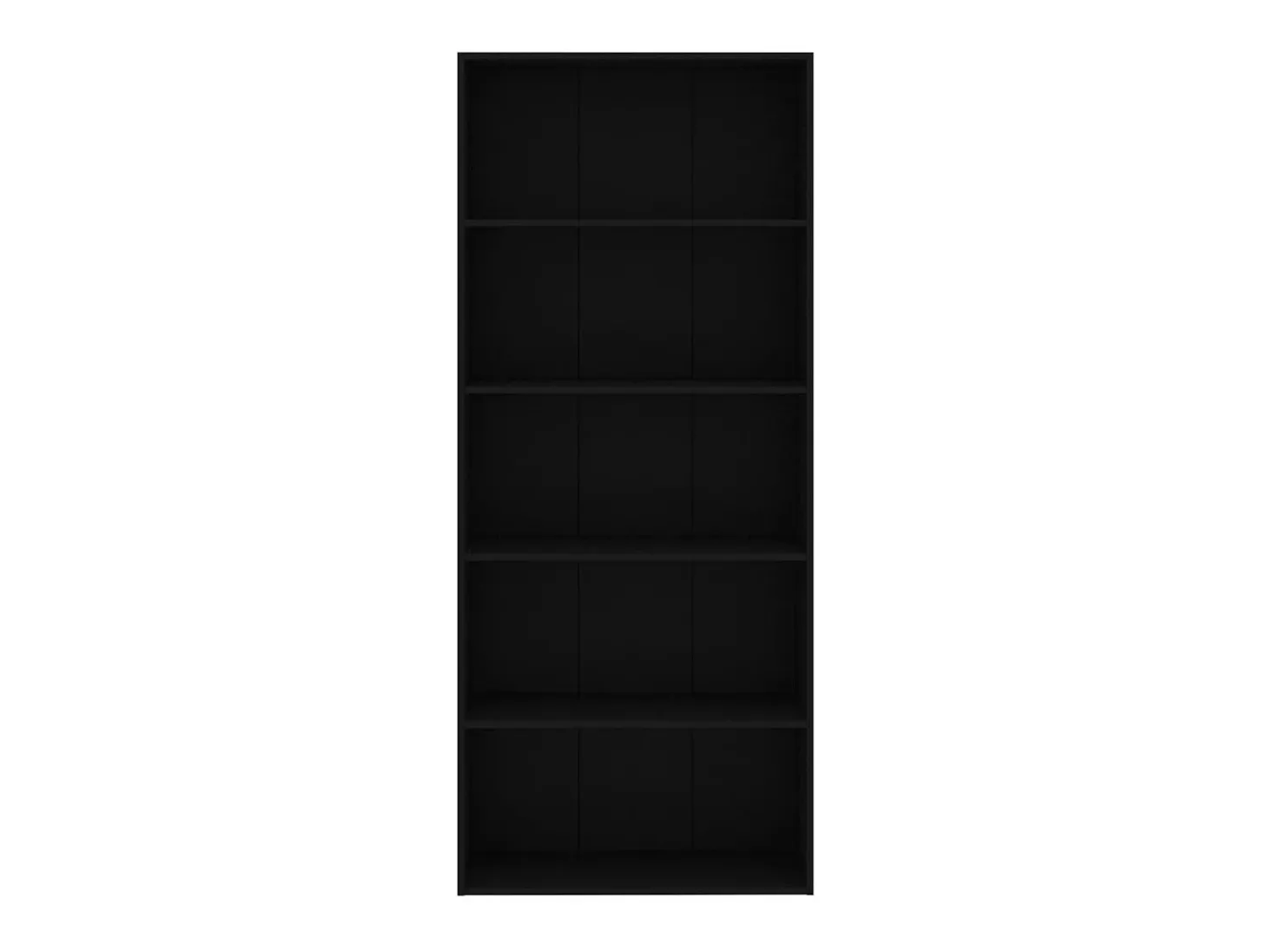 Estantería de 5 niveles madera contrachapada negra 80x30x189 cm