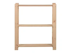 Estantería de 3 niveles madera pino maciza 80x28,5x90 cm ES389191
