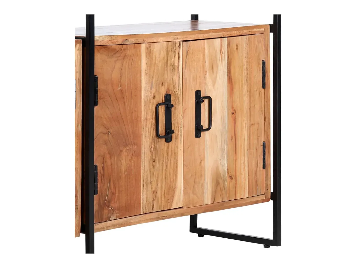 Estantería de 4 niveles madera maciza de acacia 124x30x180 cm