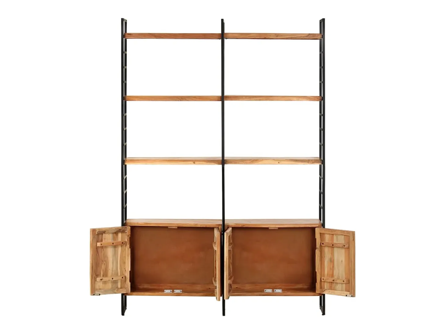 Estantería de 4 niveles madera maciza de acacia 124x30x180 cm