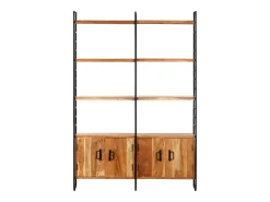 Estantería de 4 niveles madera maciza de acacia 124x30x180 cm