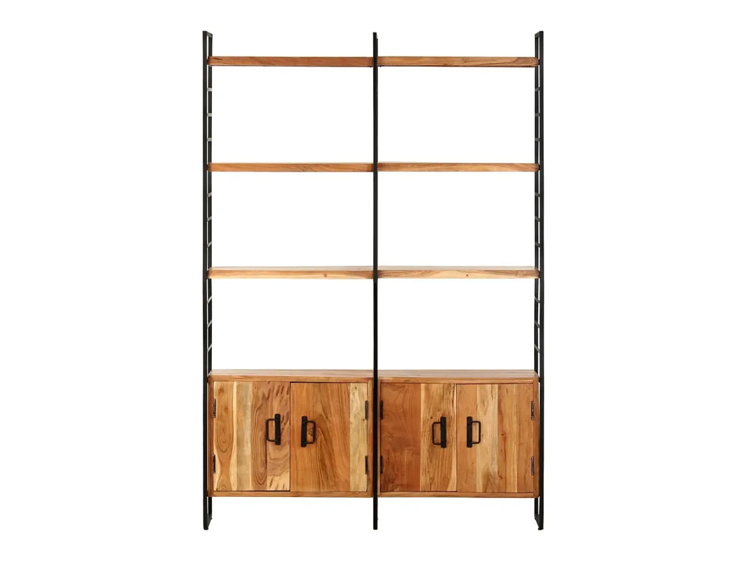 Estantería de 4 niveles madera maciza de acacia 124x30x180 cm