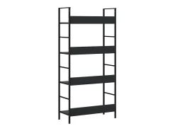 Estantería de 4 niveles madera ingeniería negro 60x27,6x124,5cm