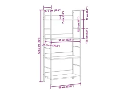 Estantería de 4 niveles madera ingeniería negro 60x27,6x124,5cm