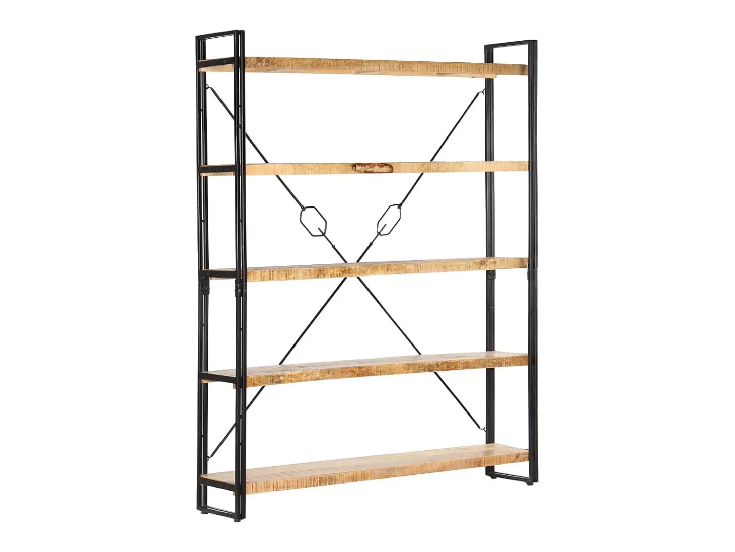 Estantería de 5 niveles madera maciza de mango 140x30x180 cm
