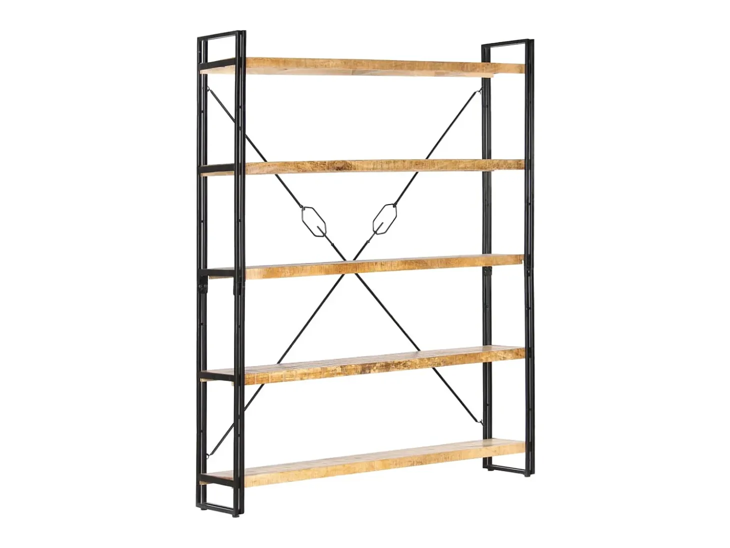 Estantería de 5 niveles madera maciza de mango 140x30x180 cm
