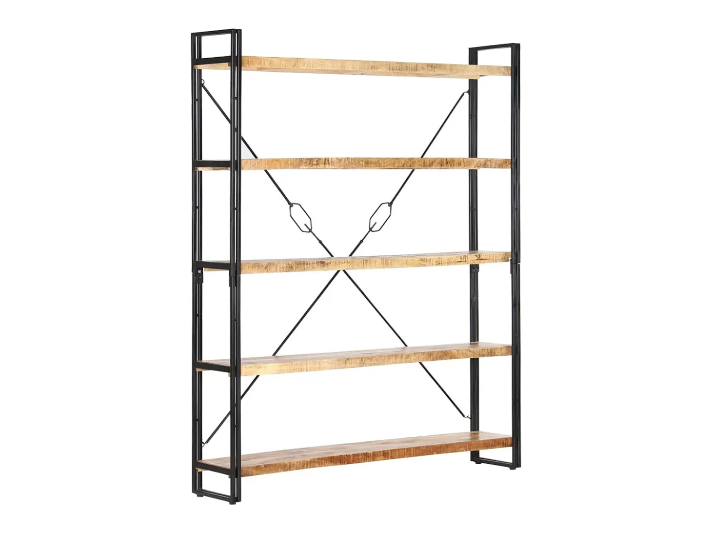 Estantería de 5 niveles madera maciza de mango 140x30x180 cm