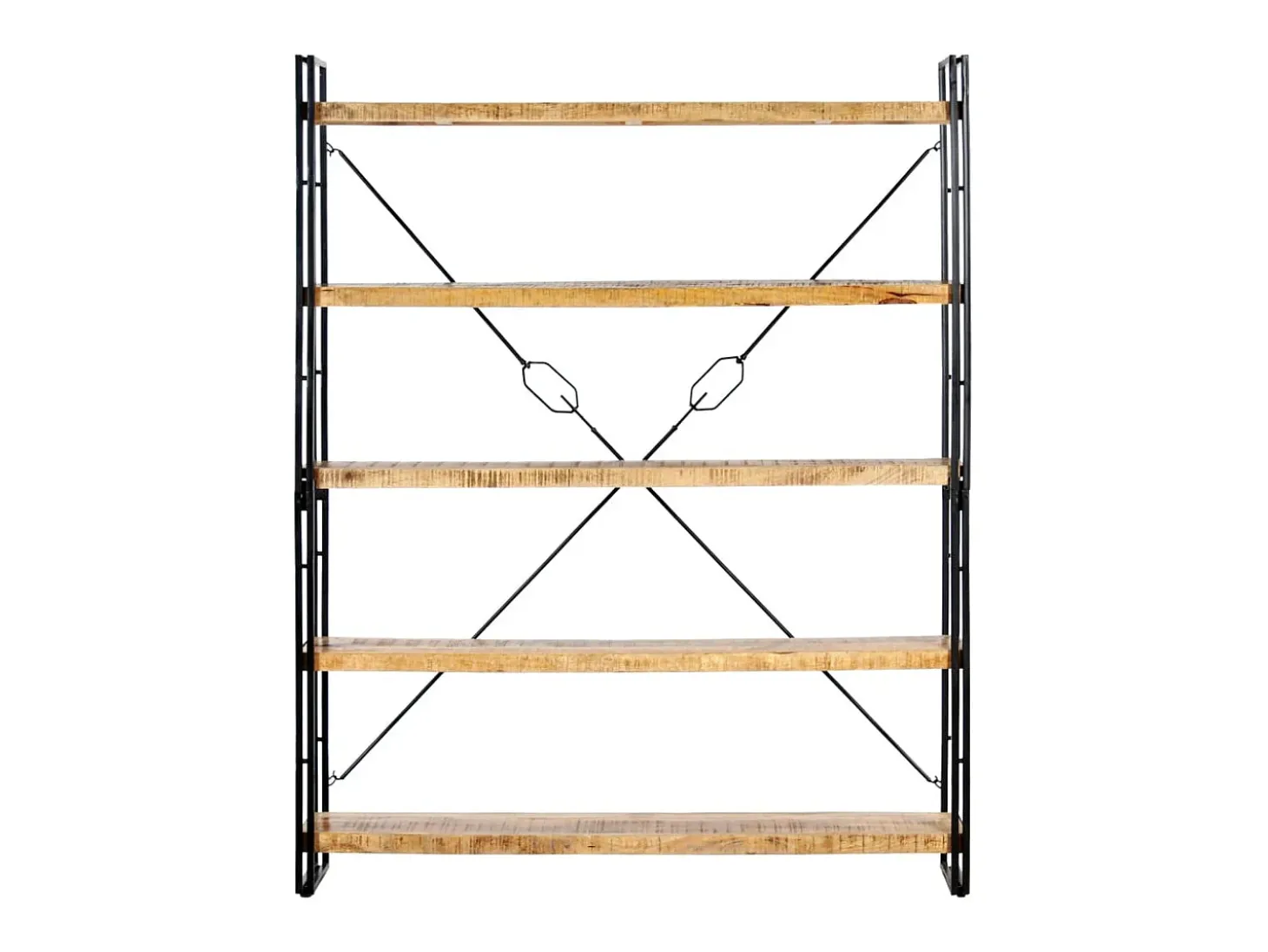 Estantería de 5 niveles madera maciza de mango 140x30x180 cm