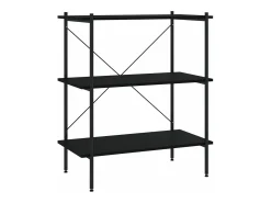 Estantería de 3 niveles negro 80x40x92 cm
