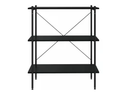 Estantería de 3 niveles negro 80x40x92 cm