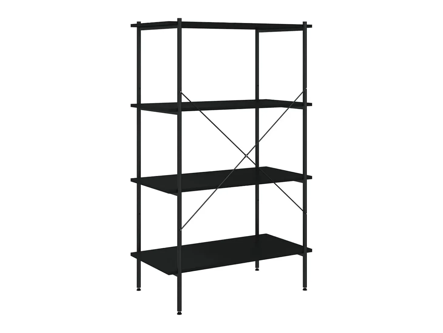 Estantería de 4 niveles negro 80x40x130 cm