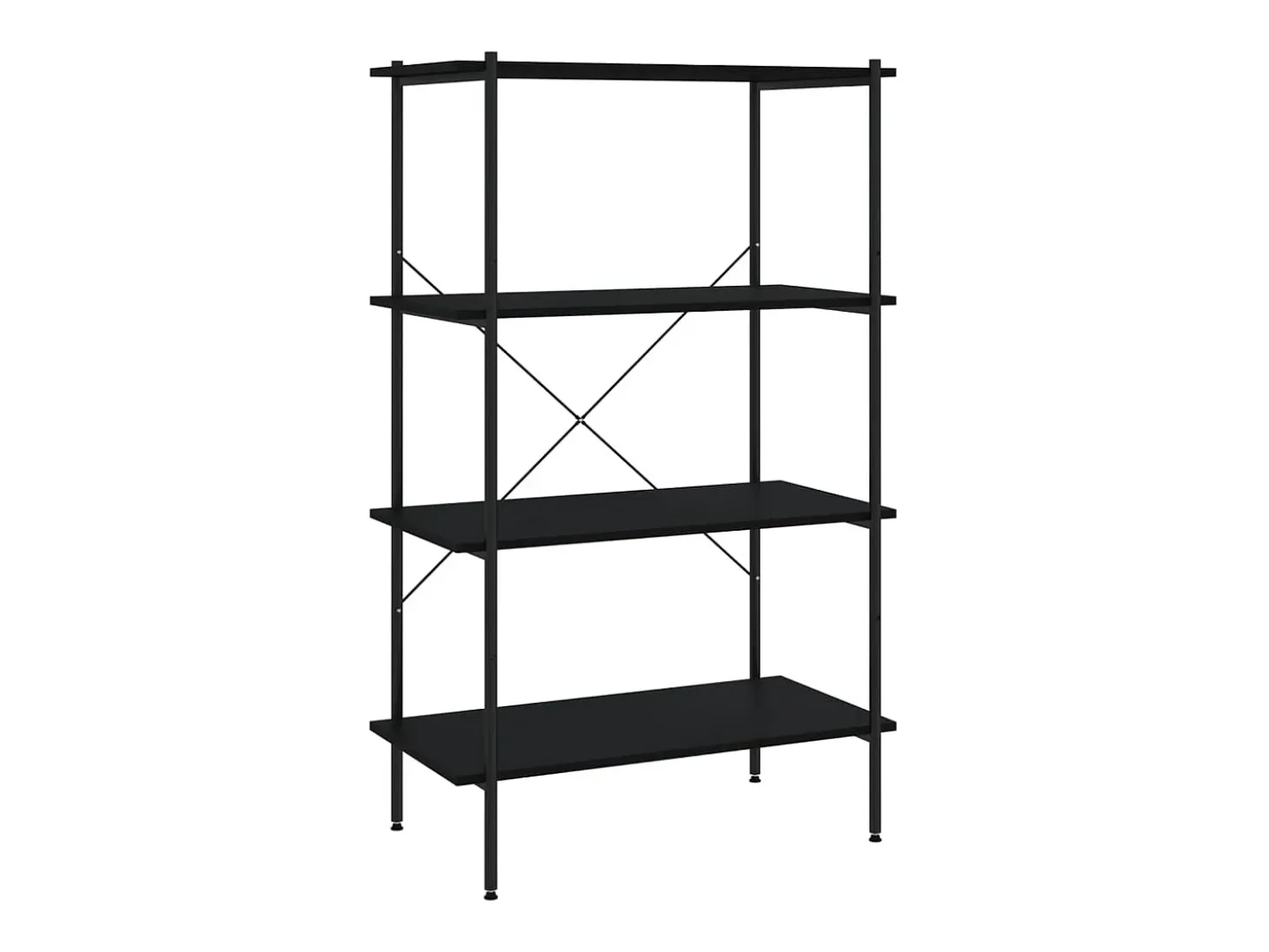 Estantería de 4 niveles negro 80x40x130 cm