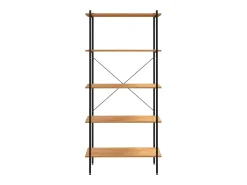 Estantería de 5 niveles negro y roble 80x40x163 cm ES777379