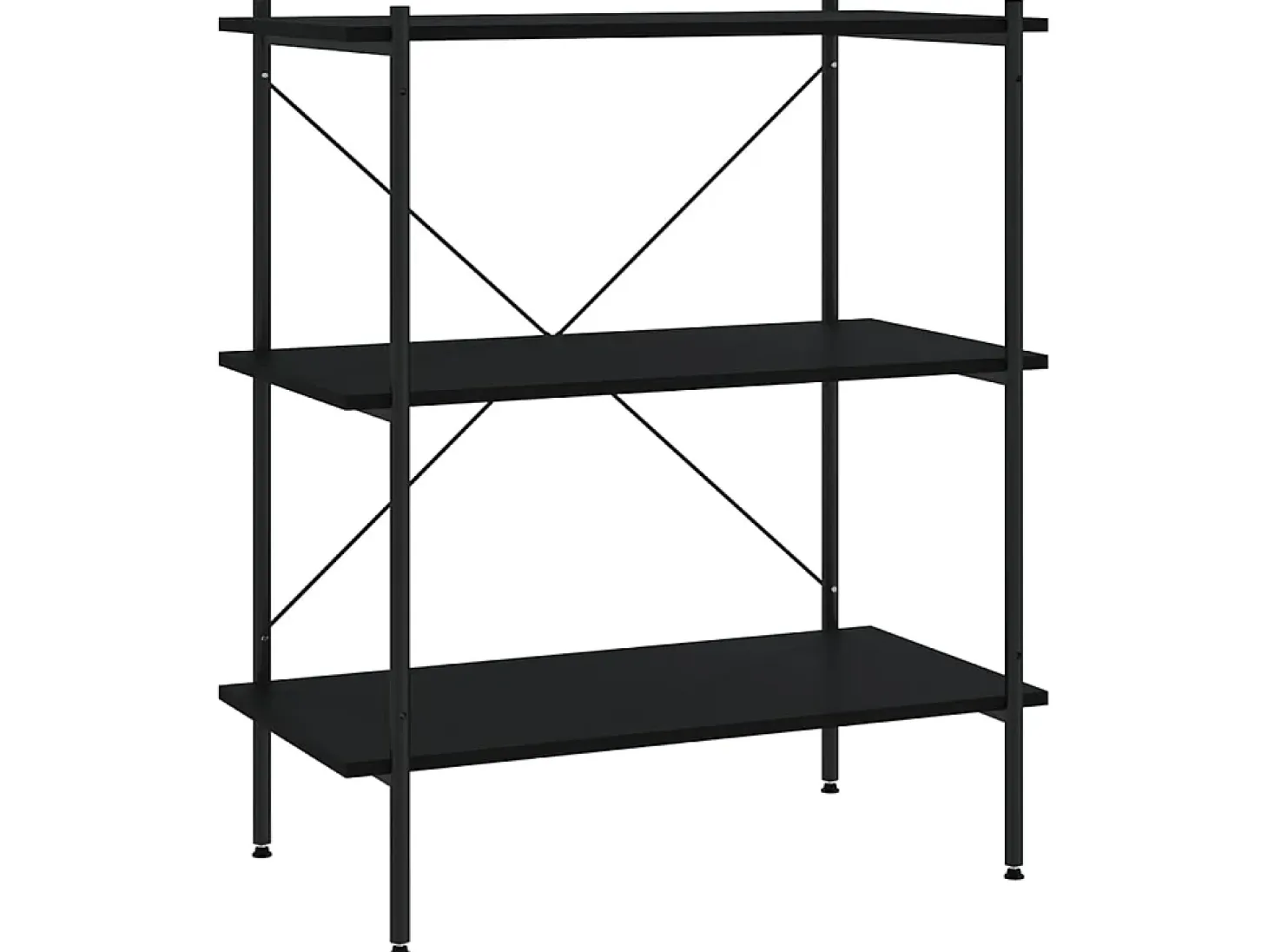 Estantería de 3 niveles negra 80x40x92 cm ES629287