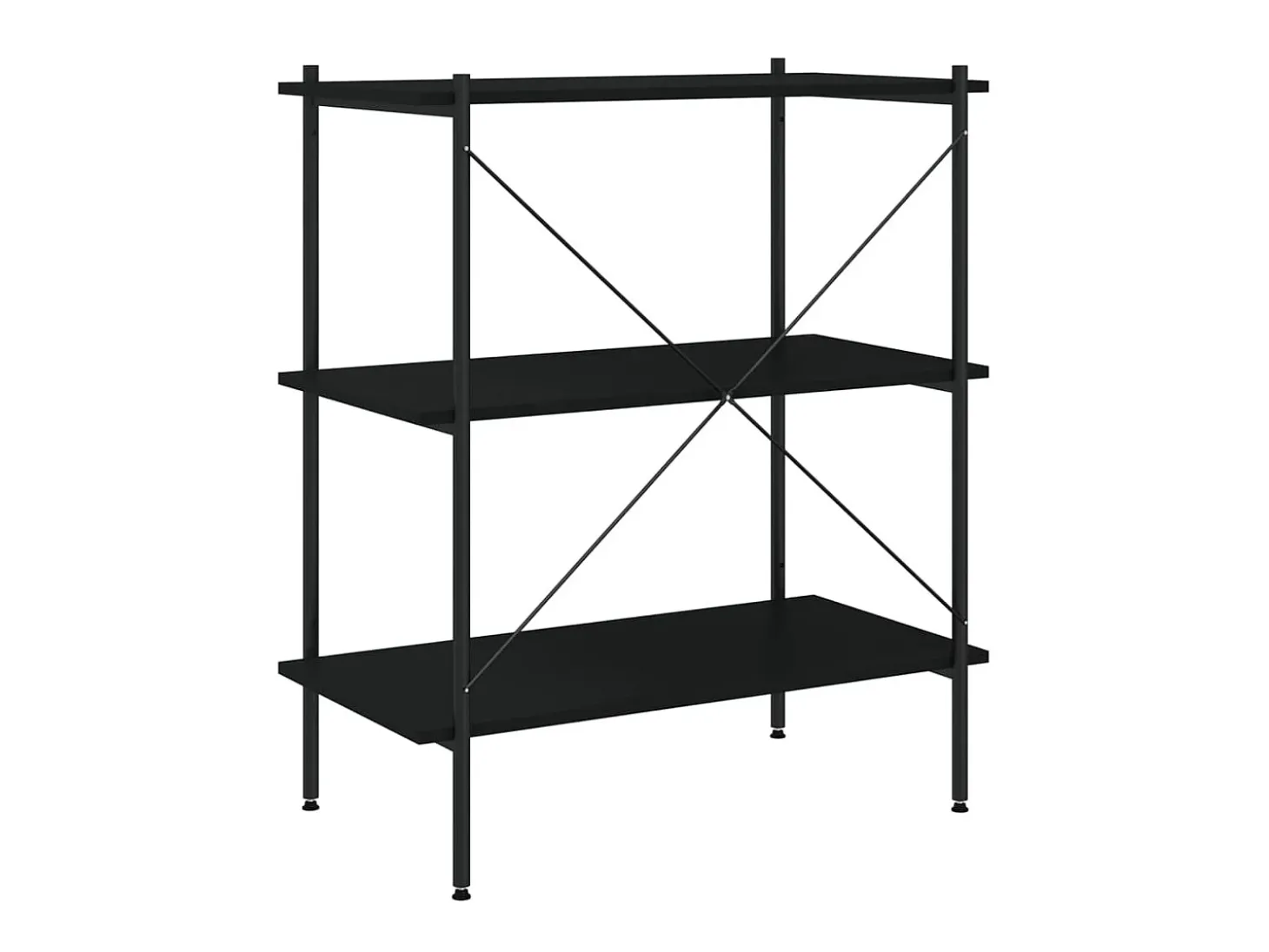 Estantería de 3 niveles negra 80x40x92 cm ES629287