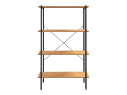 Estantería de 4 niveles negro y roble 80x40x130 cm ES535803