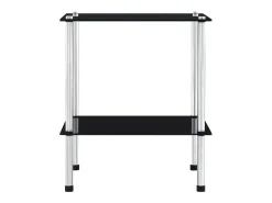Estantería de 2 niveles vidrio templado negro 40x40x47cm ES854498