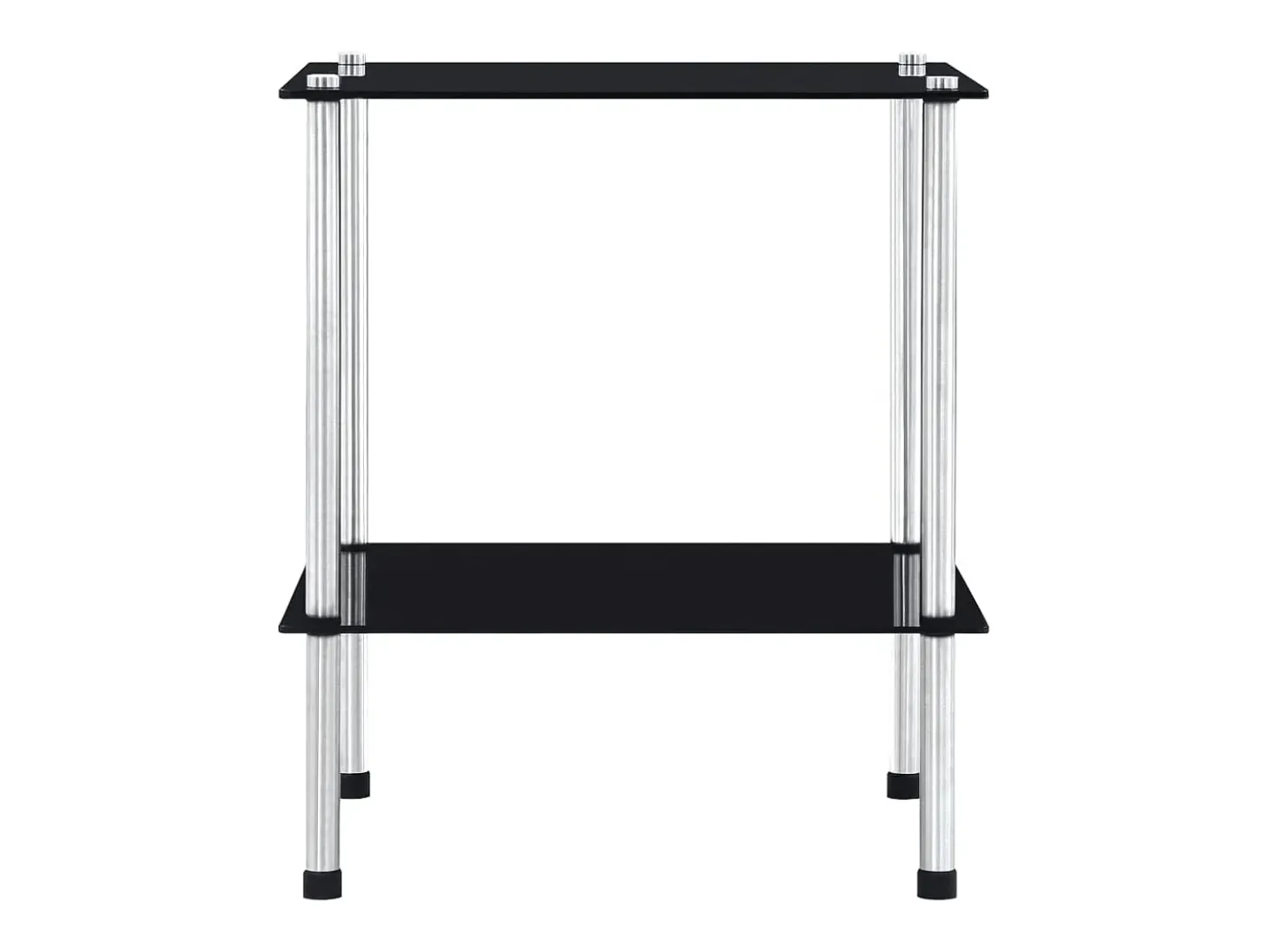 Estantería de 2 niveles vidrio templado negro 40x40x47cm