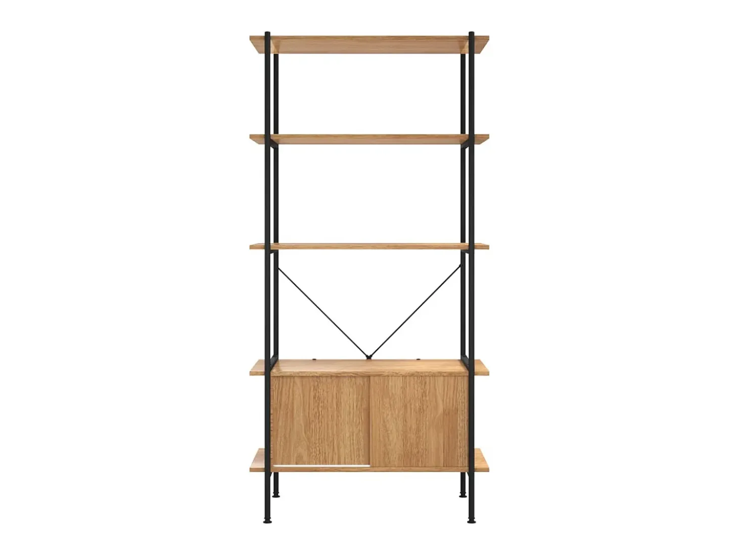 Estantería de 5 niveles 80x40x163cm Acero madera contrachapada
