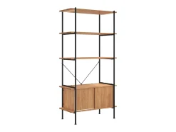 Estantería de 5 niveles 80x40x163cm Acero madera contrachapada