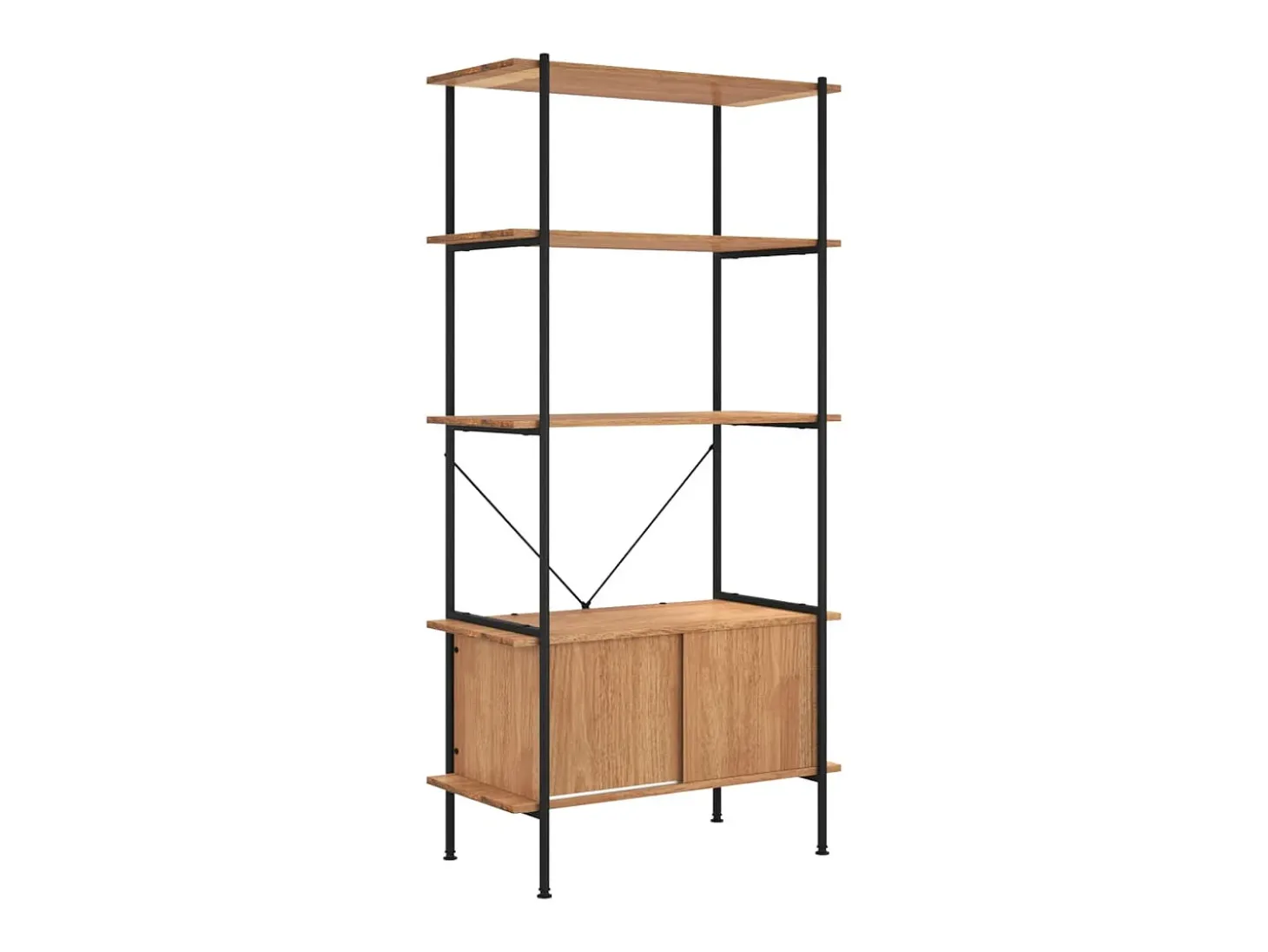 Estantería de 5 niveles 80x40x163cm Acero madera contrachapada