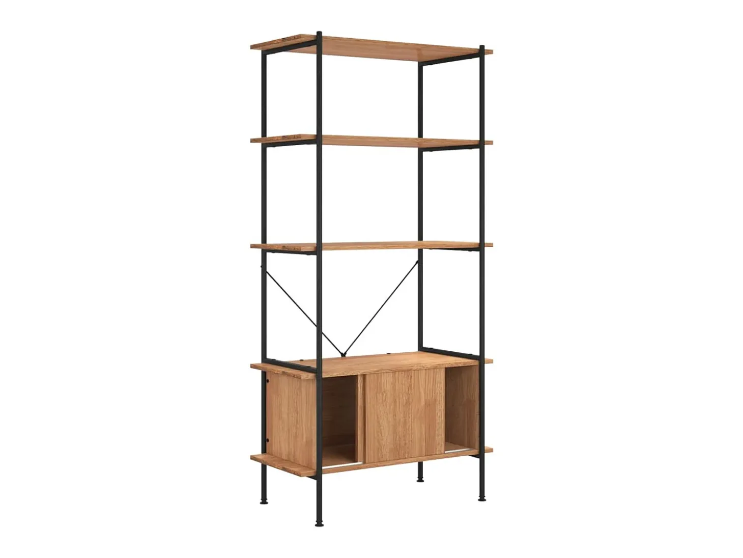Estantería de 5 niveles 80x40x163cm Acero madera contrachapada