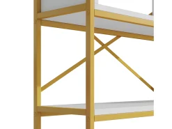 Estantería de 160 x 29,5 x 180 cm - Metal y MDF - Dorado y blanco
