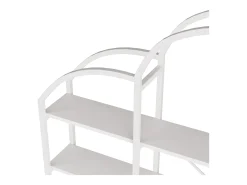 Estantería de almacenaje elegante - 170 x 26 x 190 cm - con 5 estantes de almacenaje - forma de nube - MDF + metal - blanco