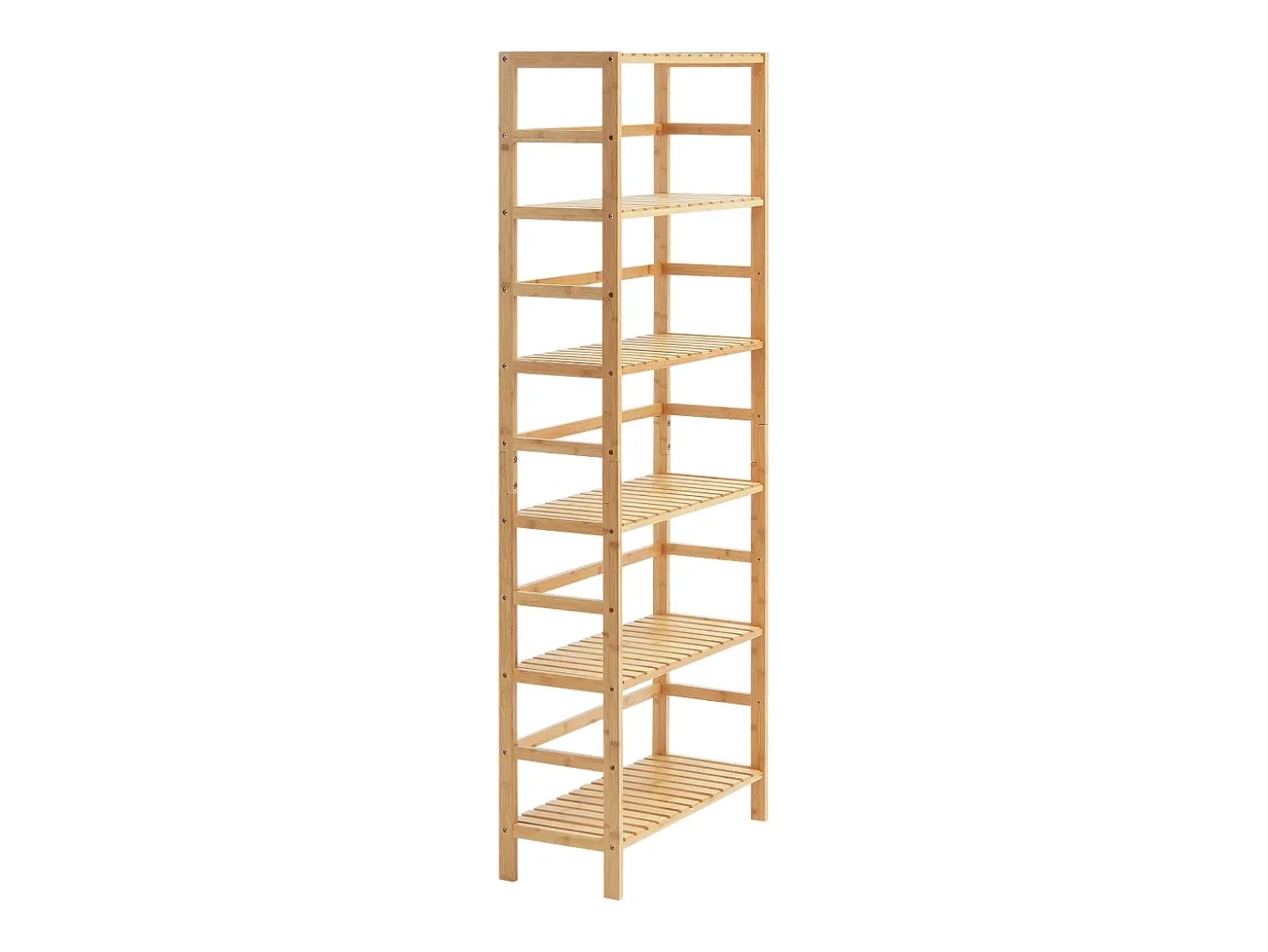 Estantería De Bambú De 6 Niveles SucceBuy, Estantería Tipo Escalera, Estante De Almacenamiento Rectangular