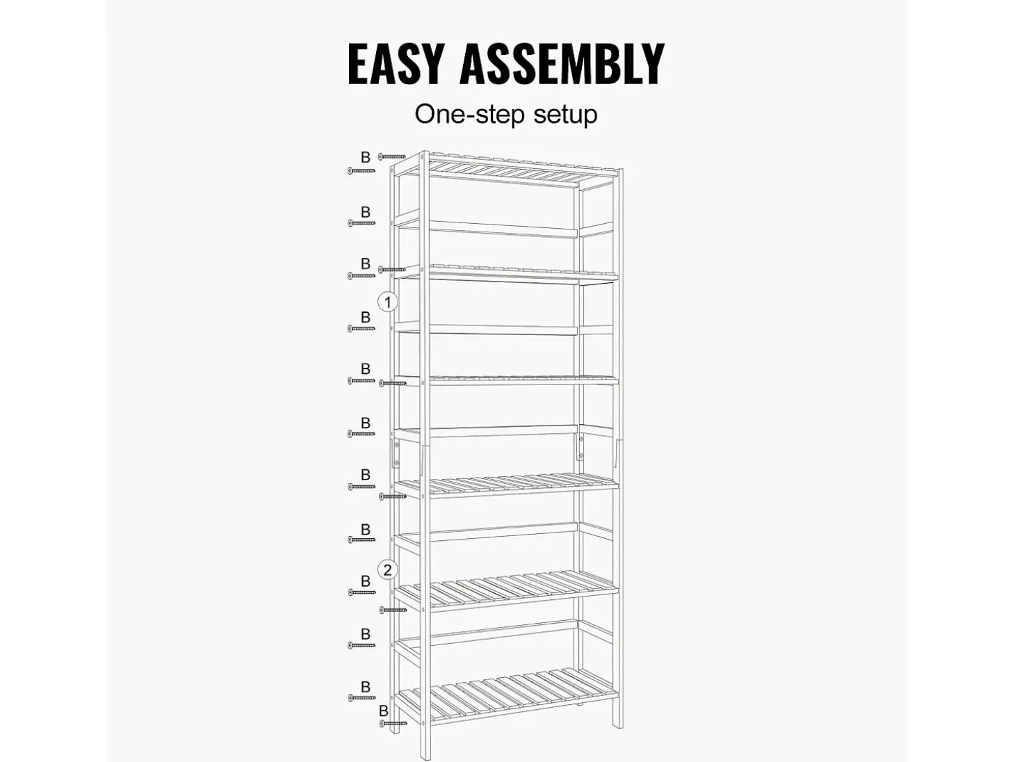 Estantería De Bambú De 6 Niveles SucceBuy, Estantería Tipo Escalera, Estante De Almacenamiento Rectangular