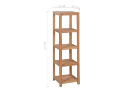Estantería de baño 4 niveles madera teca maciza 42x42x165 cm