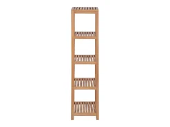 Estantería de baño 4 niveles madera teca maciza 42x42x165 cm