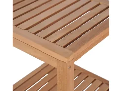 Estantería de baño 4 niveles madera teca maciza 42x42x165 cm