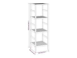 Estantería de baño madera maciza de nogal 35,5x35,5x112,5 cm