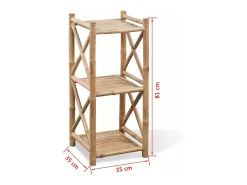 Estantería de diseño de bambú de 3 niveles 2702010/2