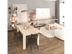 Estantería de diseño escalonado vertical en roble canadian 192 cm Zoe High Roble Canadian