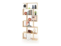 Estantería de diseño escalonado vertical en roble canadian 192 cm Zoe High Roble Canadian