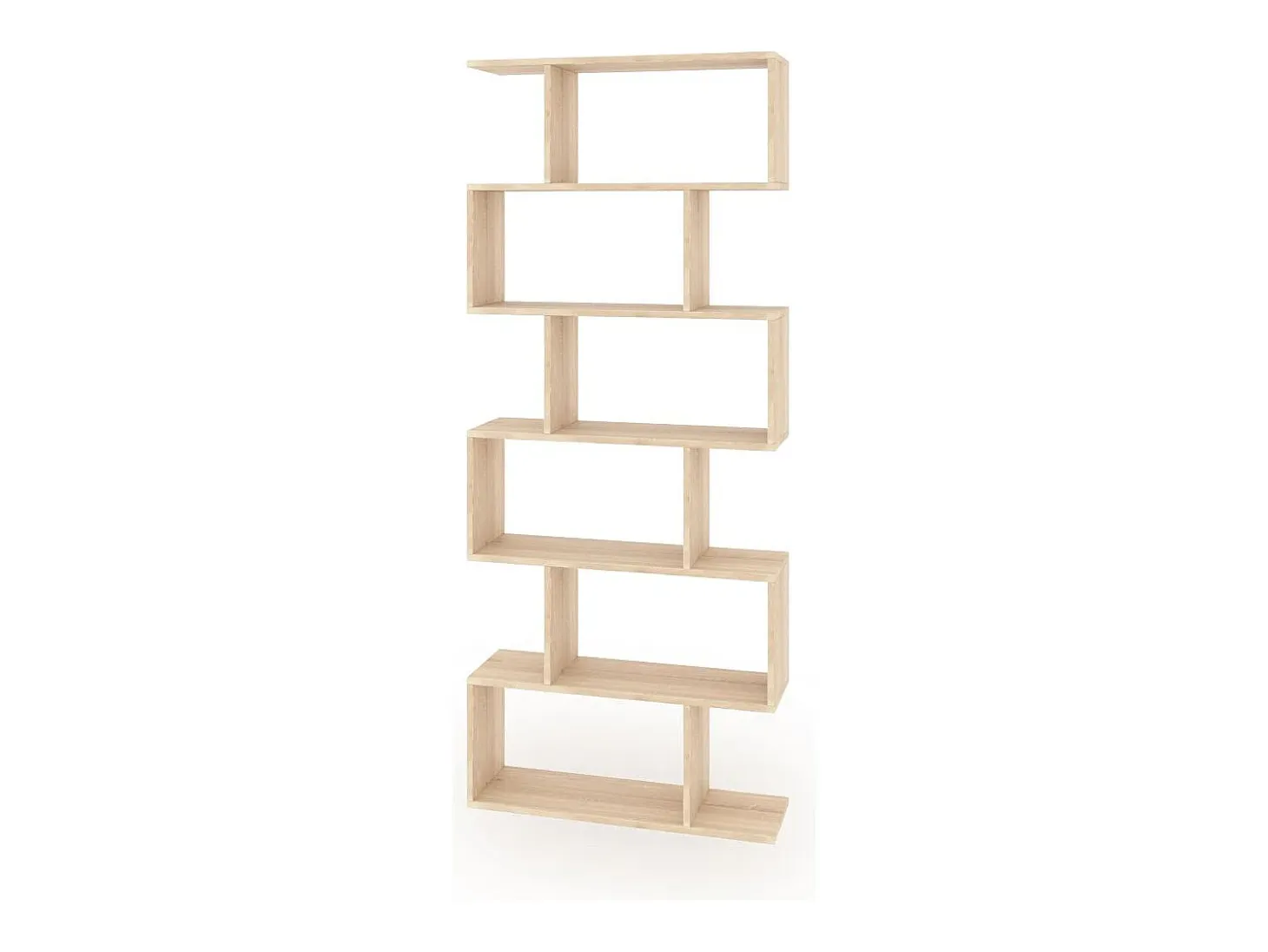 Estantería de diseño escalonado vertical en roble canadian 192 cm Zoe High Roble Canadian