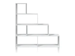 Estantería de diseño escalonado en blanco brillo 145 cm Alice Blanco Brillo