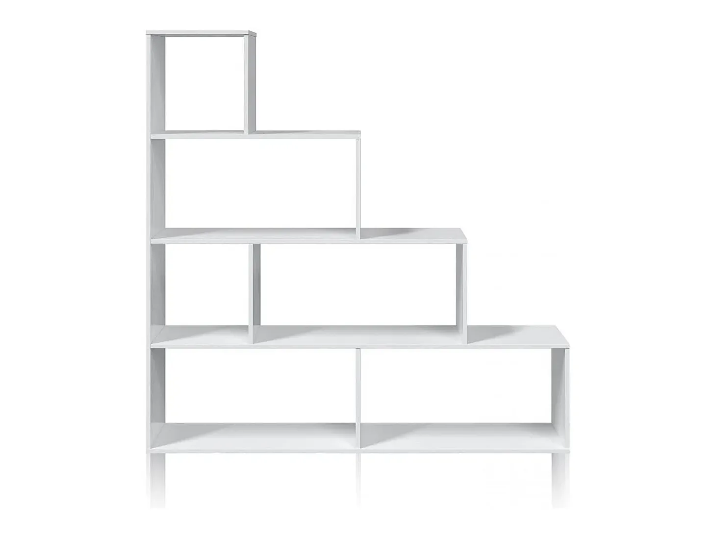 Estantería de diseño escalonado en blanco brillo 145 cm Alice Blanco Brillo